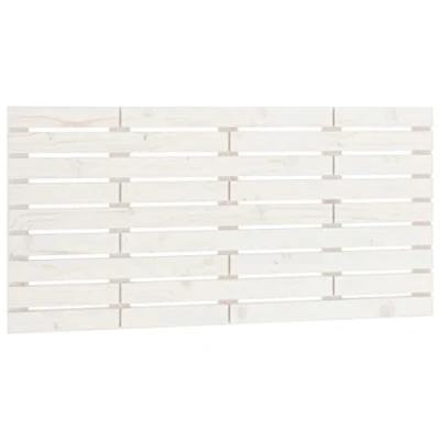 Image of vidaXL Solid Pine Wood Wall Headboard White Mounted for Ultimate Support and Style Suitable Beds without Headboards 146x3x63 cm