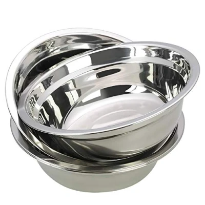 Image of Nesmilers Baking Mixing Bowl Set of 4, Prep Bowls, Stainless Steel Deep