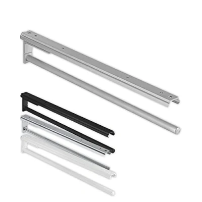 Image of Gedotec Towel Rail H6008 Pull Out 1 Arm Piece Tea Holder Length 465 mm in Silver Bathroom &amp; Kitchen Cupboard Swivelling 90 Made Germany