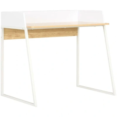 Image of vidaXL Desk White and Oak 90x60x88 cm