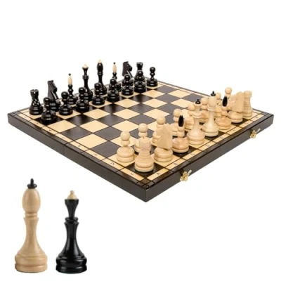 Image of Master of Chess Wooden Tournament Set With Pieces 50 cm / 20 in Handmade Board Game for Adults and Kids STAUNTON NO.5 Figures