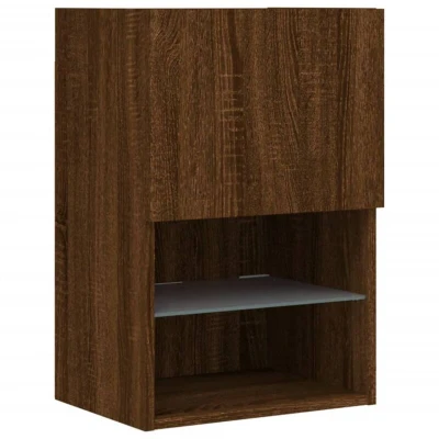 Image of vidaXL TV Cabinet with LED Lights Brown Oak 40.5x30x60 cm