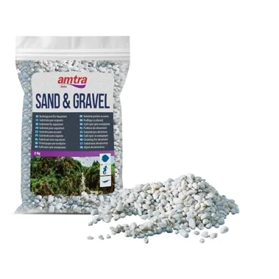 Image of AMTRA GRAVEL NOA Natural aquarium gravel, decorative floor, white coarse grains size 4 8 mm, format 2kg