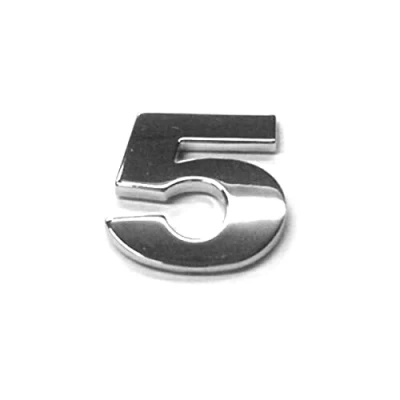 Image of Chrome Letters Digits Numbers Signs Self Adhesive 3D Emblem Decal Badge Sticker for Car Van Home Decor Digit 5