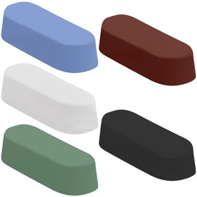 Image of Belle Vous 5 Pack of Polishing Compound Blocks 68g /2.39oz Buffing and Sharpening Kit for Leather Strop Includes: Red Rogue, Black Emery, White Diamond, All Purpose Blue, General Green