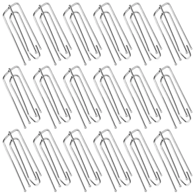Image of Create idea 60PCS Curtain Hooks Metal Pinch Pleat Header Tape Pins Heavy Duty Deep Prong for Window Door Bathroom Silver 69.5x23.5 mm