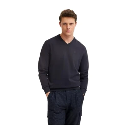 Image of bugatti Men&#039;s 7300 95510 V Neck Jumper, Marine 390, M