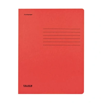 Image of Exacompta Ref 80001357001F FALKEN Recycled 3 Flap Folders A4 (210 x 297mm) in Size, 320gsm Manilla, Holds Up To 200 Sheets Red (Pack of 25)