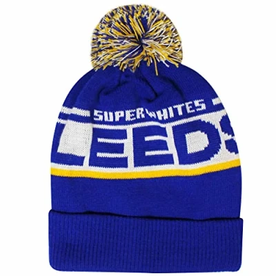 Image of GIFTS 4 ALL Leeds Utd Football Fans Ski Bobble Hat, Woolly Souvenir Hat Multi