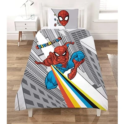 Image of Marvel Spiderman Official Disney Single Duvet Cover Set 100% Cotton