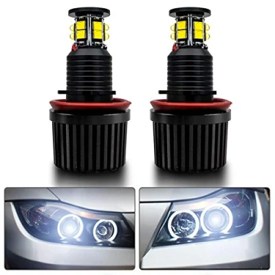 Image of MASO Angel Eyes Halo Ring Bulbs, H8 120W LED Day Time Lighting for E82 E90 E92 E60 E61 E63 E89 X6 Xenon White