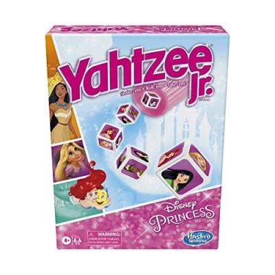 Image of Hasbro Gaming Yahtzee Jr. Disney Princess Edition Dice Game Kids Counting &amp; Matching Games for Preschoolers 2 4 Players Girls Boys Ages 4+ (Amazon Exclusive)
