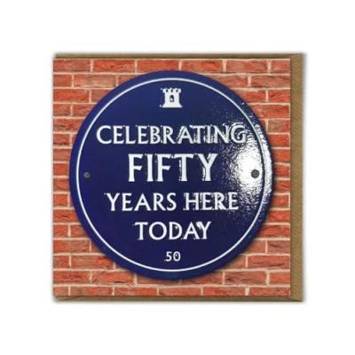 Image of Brainbox Candy Funny 50th Birthday Card &#039;Celebrating 50 Years&#039; Quality Embossed Cheeky Age For Him Her Men Women Friends