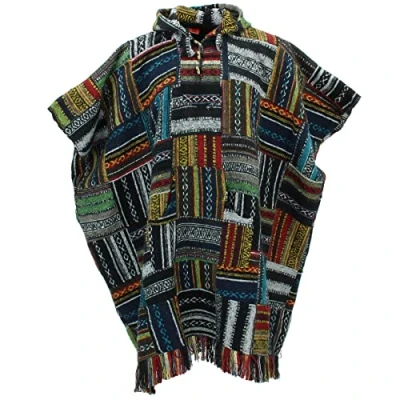 Image of LOUDelephant Brushed Cotton Long Hooded Poncho Patchwork