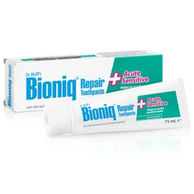 Image of Dr. Wolff&#039;s Bioniq Repair Toothpaste Sensitive Acute 75ml Reduces Teeth Calms Tooth Nerves and regenerates The Gums Enamel for Travel &amp; Home