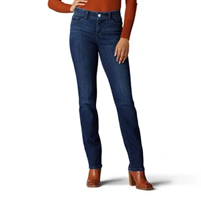 Image of Lee Women&#039;s Flex Motion Regular Fit Straight Leg Jean, Atlantic, 16 Short