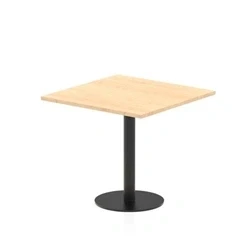 Image of Italia 800mm Poseur Square Table Maple Top 720mm High Black Leg