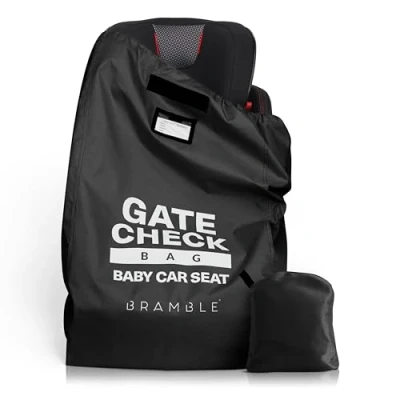 Image of Bramble Baby Car Seat Travel Bag for Airplane Gate Check in &amp; Identification 85cm x 45cm Waterproof (Black)