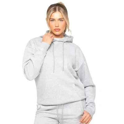 Image of BRAND KRUZE Women Oversized Hoodie Sweatshirt Soft Fleece Lined Sweat Hood (UK, Alpha, XL, Regular, Grey)