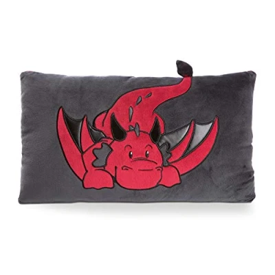 Image of Nici 46728 Cuddly Toy Cushion Dragon Eldor 43 x 25 cm for Girls, Boys &amp; Babies Fluffy Stuffed Plush Cosy Cushion, Red/Black