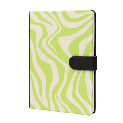 Image of Kokonote Notebook A5 Luxe Neon Tracks Faux Leather A5, Dotted Notebook, Journal Sketchbook, Hardback/University Stationery, Cute Stationery