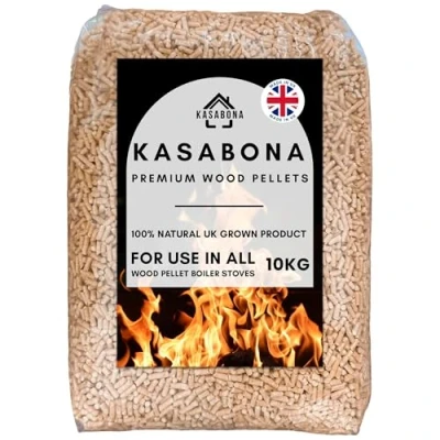 Image of Kasabona 10kg Premium Wood Pellets QuickFire Heating Fuel for Biomass Stoves 100% Natural Softwood Odorless &amp; Chemical Free EN PlusA1 Certified Sustainable (10KG)