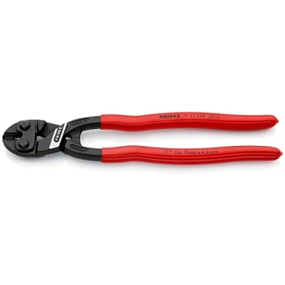 Image of Knipex CoBolt® XL Compact Bolt Cutter black atramentized, plastic coated 250 mm (self service card/blister) 71 31 SB