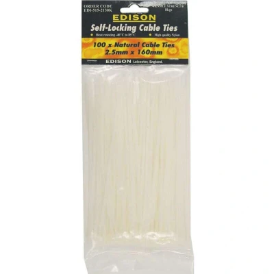 Image of Edison Cable Ties, Natural, 7.9X400MM (Pk 100)