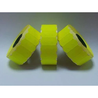 Image of Gato CT4 26mm x 12mm Sato Kendo 26 / Samark Price Gun Labels Fluorescent Yellow 10 Rolls 15,000