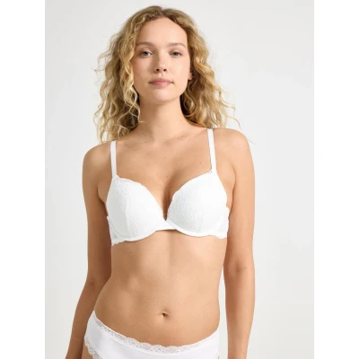 Image of Lindex BRA Linnea IN LACE Pushup bra, Women&#039;s, Size: 38B, White