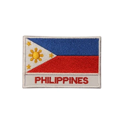 Image of Philippines National Flag Iron On Patch Sew Embroidered Patch/Badge for Clothes