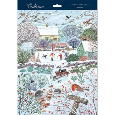 Image of Traditional Large Advent Calendar Allotment In Winter Christmas 606953 Caltime by Woodmansterne