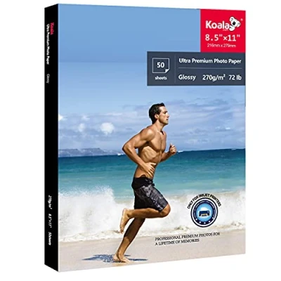 Image of KOALA Photo Paper 8.5X11 inch 50 Sheets With Premium High Glossy Advanced Resin Coated For Canon Hp Epson Inkjet Printer ...