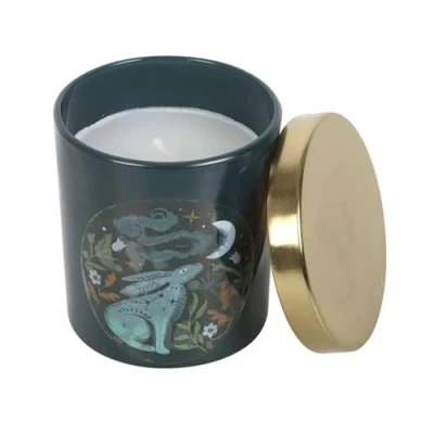 Image of Mystical Moon Gazing Hare Candle with Wild Tulip Fragrance Vegan Paraffin Wax, 25 Hours Burn Time, Decorative Box, Ideal for Creating a Calming &amp; Magical Atmosphere