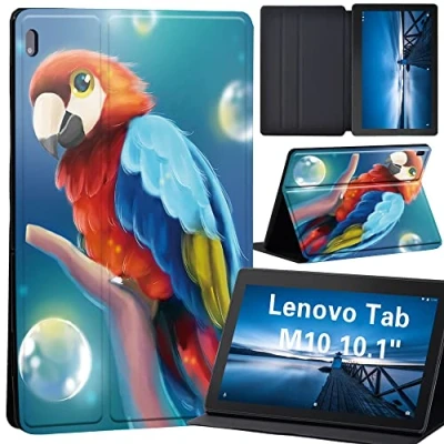 Image of animal Case for Lenovo Tab M10 TB X605F/ X605L/ X505F/ X505L Leather Tri Fold Stand Cover 10.1 Inch Tablet (parrot)