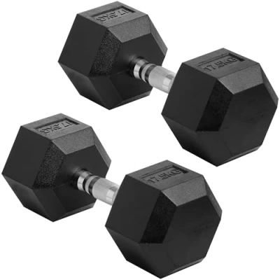 Image of Gallant Hex Weights Dumbbells Set Rubber Encased Set, Anti Rolling, Dumbbell Sets For Men, Home Fitness Gym Strength Training Weight Lifting Equipment (2 x 17.5kg)