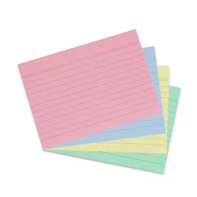 Image of Herlitz A6 Flash Cards, Lined Revision Assorted Colours, Pack of 200