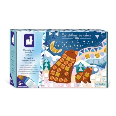 Image of Janod Set Foam Mosaics Winter Theme Les Ateliers du Calme 3 Paintings Children&#039;s Creative Leisure Kit Fine Motor Skills and Concentration From 5 years J09151