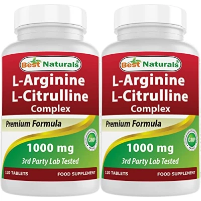 Image of Best Naturals L Arginine Citrulline Complex 1000 mg 120 Tablets (120 Count (Pack of 2))