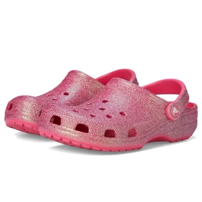 Image of Crocs Classic Iridescent Glitter Unisex Mules, Size: M4/W5, Dragon fruit Synthetics