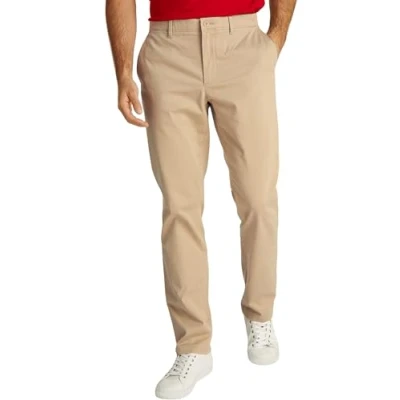 Image of Tommy Hilfiger Men&#039;s Denton Chino Satin Mw0mw37873 Chino, Beige (Batique Khaki), 28W / 28L