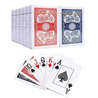 Image of Vinsani Motorbike Playing Cards, Poker Size Standard Index, 12 Decks of Cards (6 Red and 6 Blue), for Blackjack, Euchre, Canasta, Pinochle Card Game, Casino Grade
