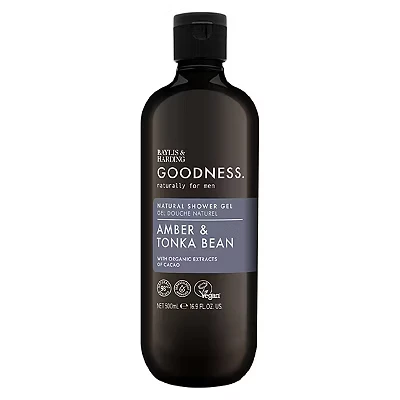 Image of Baylis &amp; Harding Goodness Amber Tonka Bean Natural Shower Gel 500ml