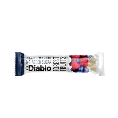 Image of Diablo Yoghurt &amp; Muesli Bar Forest Fruits No Added Sugar Sweetened with Maltitol Breakfast Bars Diabetic Friendly Hamper Available Perfect for Gifting 1 30g (Pack Of 1)