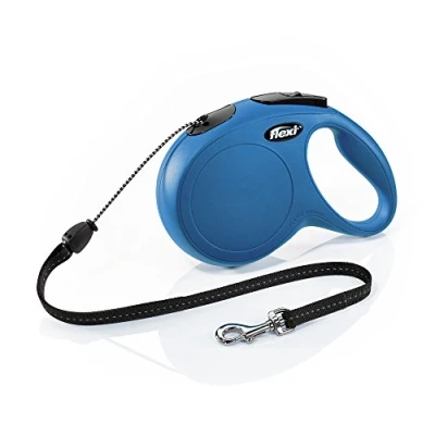 Image of FLEXI New Classic Retractable Dog Leash (Cord), 26 ft, Medium, Blue