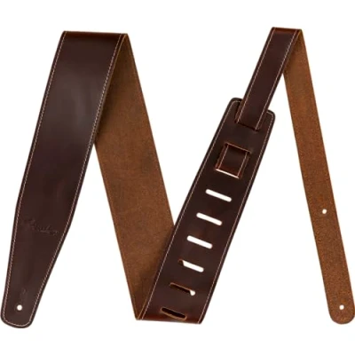 Image of Fender Broken In Leather Strap, Brown 2.5&quot;