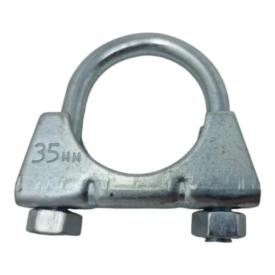 Image of 35mm Universal U Bolt Exhaust Clamps Heavy Duty Clamp &amp; Nuts (Pack of 2)