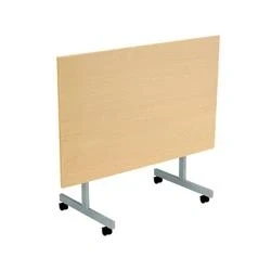 Image of Allegro Tilting Table 1200 X 700 Silver Legs Oak Top Ref OETT1270SVNO