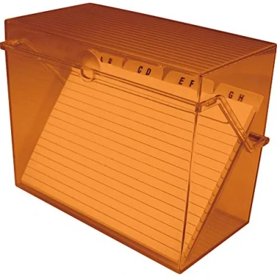 Image of Card File Box A8 Orange Transparent
