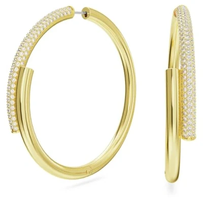 Image of Swarovski &#039;Dextera&#039; WoMens Gold Plated Metal Hoop Earrings 5671808 Tone One Size